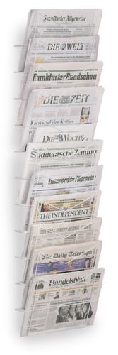 Zeitungswandhalter, 11 Ablagen, Gestell lichtgrau Standard 1 L