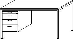 Schreibtisch Technische Zeichnung 1 L