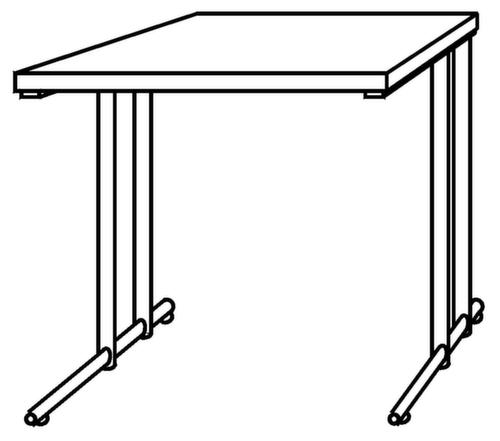 Schreibtisch Terra Nova mit C-Fußgestell, Breite x Tiefe 800 x 800 mm, Platte Eiche Technische Zeichnung 1 L