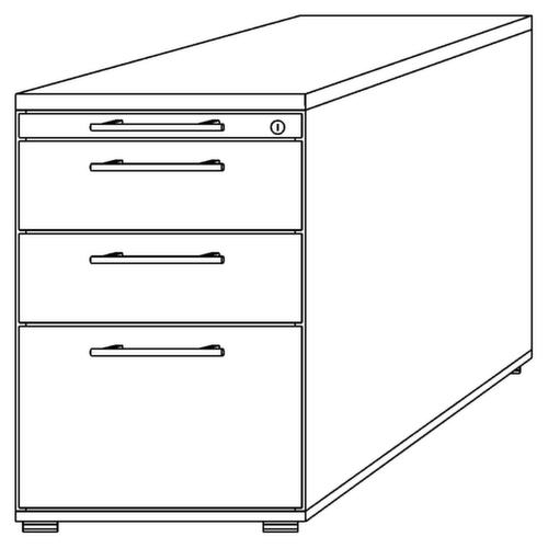 Standcontainer Sina mit HR-Auszug, 2 Schublade(n), Nussbaum/Nussbaum Technische Zeichnung 1 L