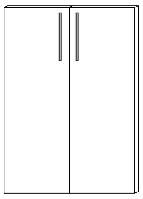 Doppel-Flügeltür Terra Nova für Büroregal, Höhe x Breite 1140 x 800 mm Technische Zeichnung 1 L