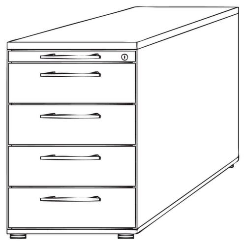 Standcontainer Solid mit Schubladen, 4 Schublade(n), weiß/weiß Technische Zeichnung 1 L