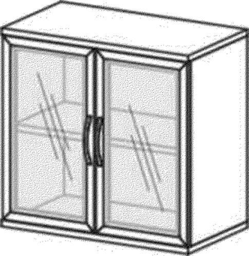 Gera Glastürenschrank Pro Technische Zeichnung 1 L