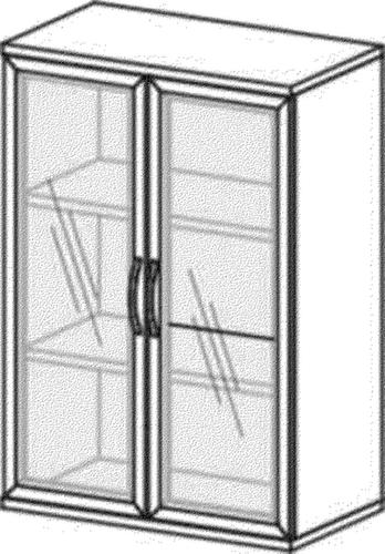 Gera Glastürenschrank Pro, 3 Ordnerhöhen Technische Zeichnung 1 L
