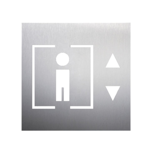 Türschild mit Piktogramm aus Edelstahl, Edelstahl Standard 1 L
