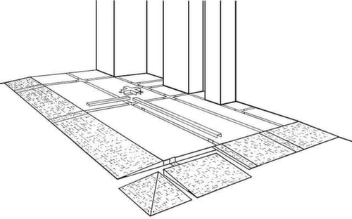 Auffahrrampe für Flach-Bodenwanne, Länge 2470 mm Technische Zeichnung 2 L