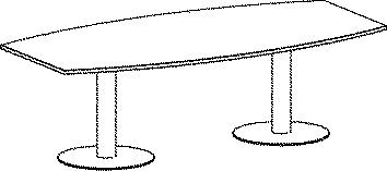 Gera Konferenztisch Basis, Breite x Tiefe 2400 x 800 mm, Platte Ahorn Technische Zeichnung 1 L