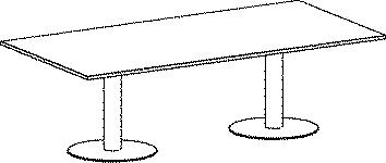 Gera Konferenztisch Basis, Breite x Tiefe 2400 x 1200 mm, Platte Ahorn Technische Zeichnung 1 L