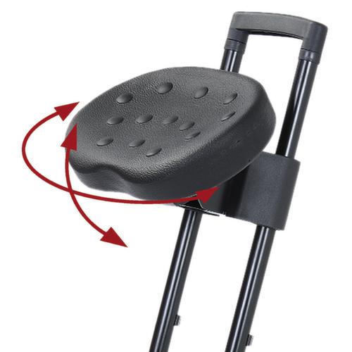 Schwenkbare Stehhilfe, Sitzhöhe 600 - 850 mm, Gestell schwarz Detail 1 L