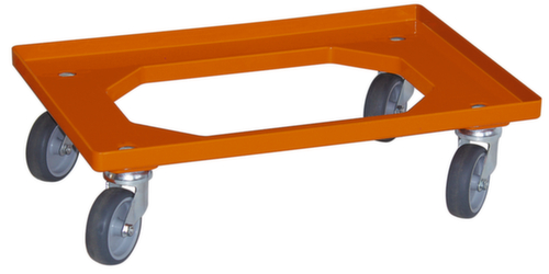 Kastenroller mit offenem Winkelrahmen, Traglast 250 kg, orange Standard 1 L