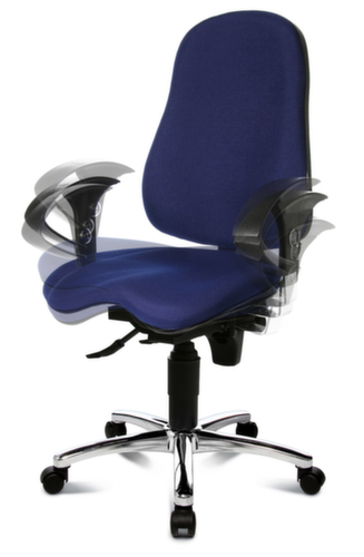 Topstar Bürodrehstuhl Sitness 10 mit Permanentkontakt-Mechanik, blau Standard 4 L