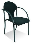 Nowy Styl Besucherstuhl mit gebogenen Armlehnen, Sitz Kunstleder, schwarz Standard 1 L