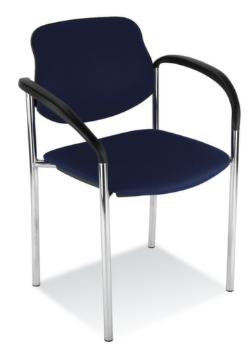 Nowy Styl 6-fach stapelbarer Besucherstuhl Style mit Polstern, Sitz Kunstleder, blau Standard 1 L