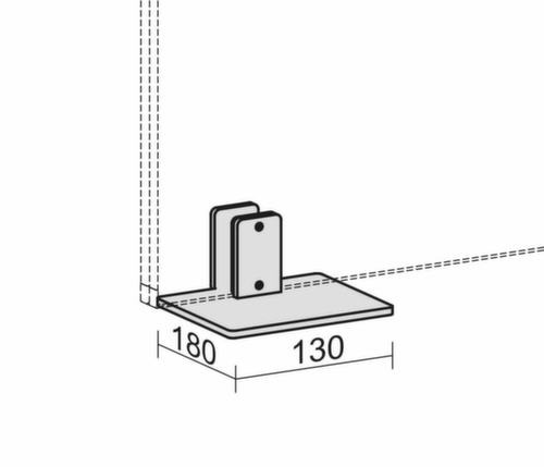 Gera Tischfuß Pro für Trennwand Standard 1 L