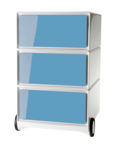 Paperflow Rollcontainer easyBox, 3 Schublade(n), weiß/blau Standard 1 L