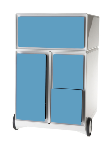 Paperflow Rollcontainer easyBox mit HR-Auszug, 3 Schublade(n), weiß/blau Standard 1 L