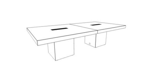Quadrifoglio Konferenztisch T45 mit kubischem Gestell, Breite x Tiefe 2800 x 1400 mm, Platte Ulme Technische Zeichnung 1 L
