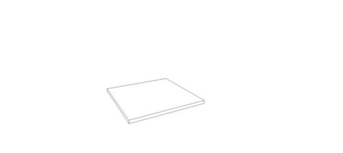 Quadrifoglio Abdeckplatte T45 für Büroschrank/-regal, Breite x Tiefe 430 x 450 mm Technische Zeichnung 1 L