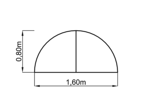 Anbauplatte Sina, Breite x Tiefe 1600 x 800 mm, Platte weiß Technische Zeichnung 2 L