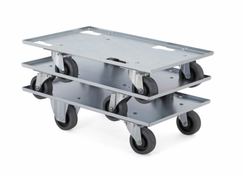 Transportroller mit Stahlladefläche, Traglast 300 kg, Elastik-Bereifung Standard 1 L