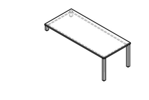Anbautisch für Sideboard, Breite x Tiefe 1800 x 800 mm, Platte grau Technische Zeichnung 1 L