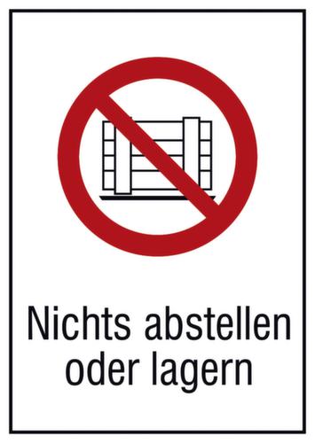 Verbotskombischild "Nichts abstellen oder lagern", Wandschild, Standard Standard 1 L