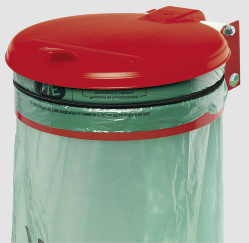 VAR Müllsackhalter zur Wandbefestigung, für 120-Liter-Säcke, rot, Deckel rot Standard 1 L