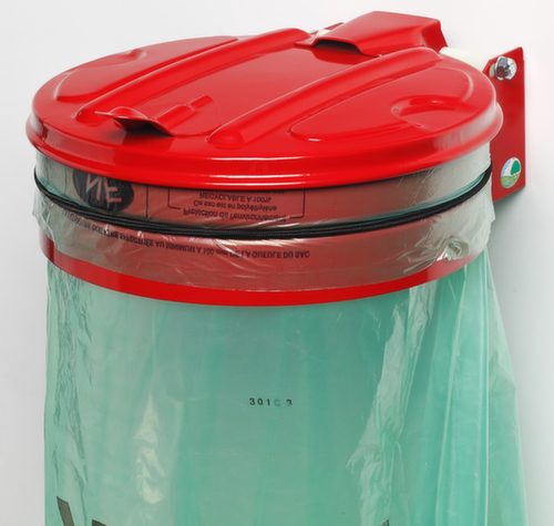 VAR Müllsackhalter zur Wandbefestigung, für 120-Liter-Säcke, rot, Deckel rot Standard 1 L