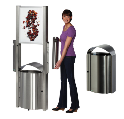 Edelstahl-Abfallbehälter für den Außenbereich Standard 1 L