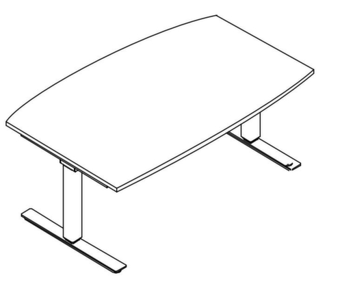 Nowy Styl Elektrisch höhenverstellbarer Freiform-Schreibtisch E10 Technische Zeichnung 1 L