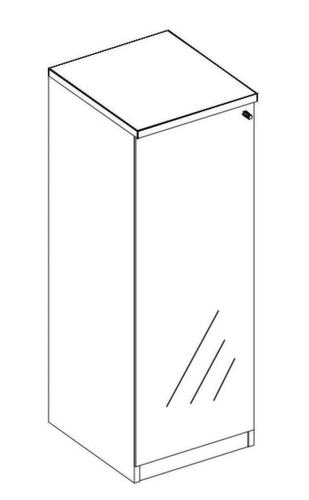 Nowy Styl Büroschrank E10 mit gehärteten Klarglastüren, 3 Ordnerhöhen Technische Zeichnung 1 L