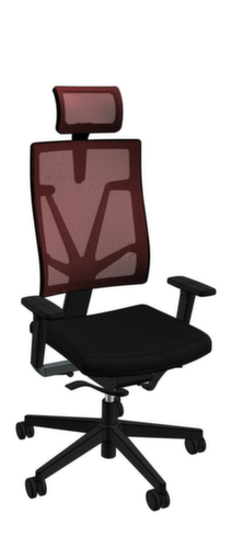 Nowy Styl Bürodrehstuhl 4ME mit Kopfstütze + automatischer Gegenkrafteinstellung, Netzrückenlehne, schwarz Standard 1 L