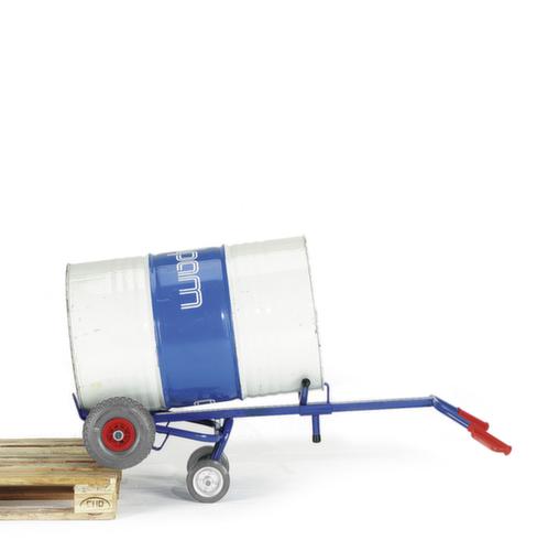 Rollcart Fasskarre mit Stützrädern, Traglast 250 kg, Vollgummi-Bereifung Milieu 1 L