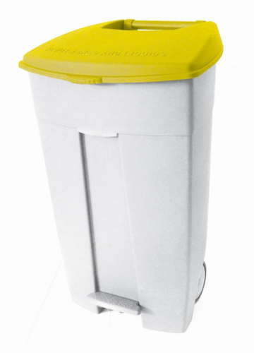 Fahrbare Abfalltonne Contiplast, 120 l, weiß, Deckel gelb Standard 1 L
