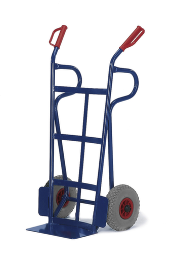 Rollcart Sackkarre mit gewölbter Rückwand und Stützholmen, Traglast 250 kg, Luft-Bereifung Standard 1 L