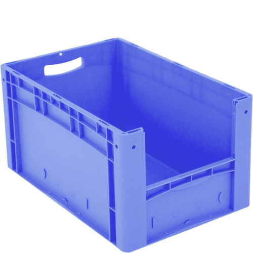 Euronorm-Sichtlagerbehälter mit Eingrifföffnung, blau, HxLxB 320x600x400 mm Standard 2 L