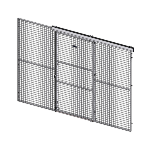 TROAX Schiebetür für Trennwandsystem, Breite 1900 mm Technische Zeichnung 1 L