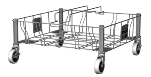 Rubbermaid Rollwagen Slim Jim® für 2 Wertstoffsammler, für 60 - 87 l Behälter, Edelstahl Standard 1 L