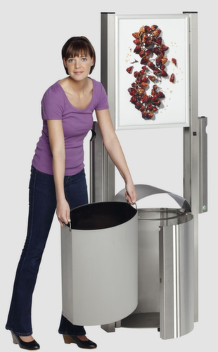 Edelstahl-Abfallbehälter für den Außenbereich, 50 l Milieu 2 L