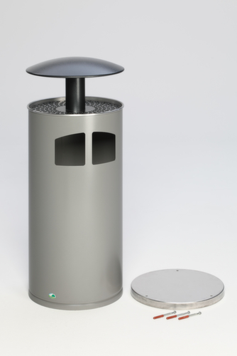 VAR Abfallbehälter mit 2 Einwurföffnungen, silber Standard 1 L