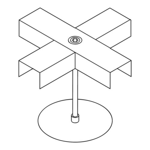 Kreuzverbinder für Flach-Bodenwanne Technische Zeichnung 1 L