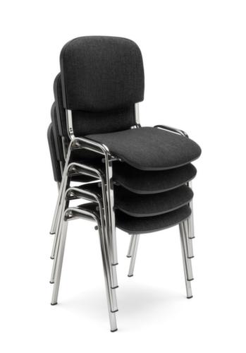 Nowy Styl 12-fach stapelbarer Besucherstuhl ISO mit Polstern, Sitz Stoff (100% Polyolefin), bordeaux Standard 2 L