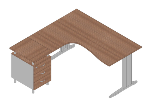 Quadrifoglio Büro-Set Practika mit 1 Schreibtisch, 1 Standcontainer