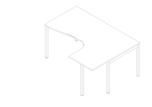 Quadrifoglio Höhenverstellbarer Winkel-Schreibtisch Practika