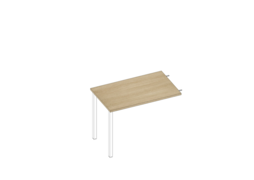 Quadrifoglio Höhenverstellbarer Anbautisch Practika für Schreibtisch mit 4-Fußgestell, Breite x Tiefe 1000 x 600 mm, Platte Eiche