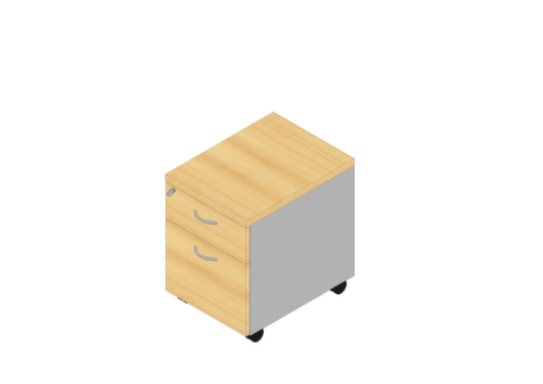 Quadrifoglio Rollcontainer Practika mit HR-Auszug, 1 Schublade(n), alu/Buche