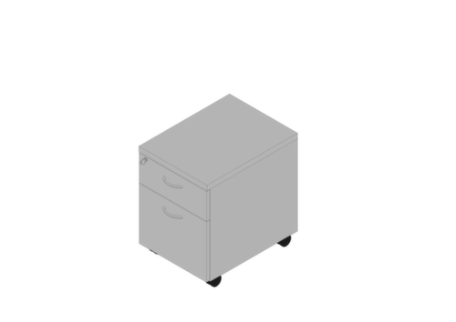 Quadrifoglio Rollcontainer Practika mit HR-Auszug, 1 Schublade(n), alu/grau