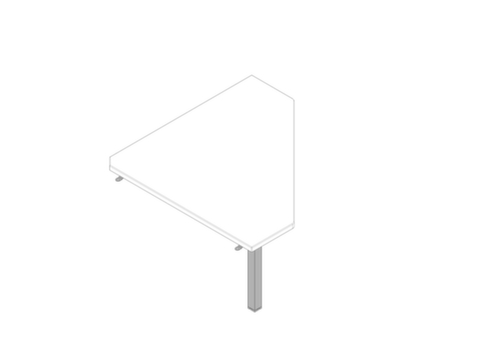 Quadrifoglio Eckiges Verkettungselement Practika für C-Fußgestell, Breite x Tiefe 840 x 840 mm, Platte weiß