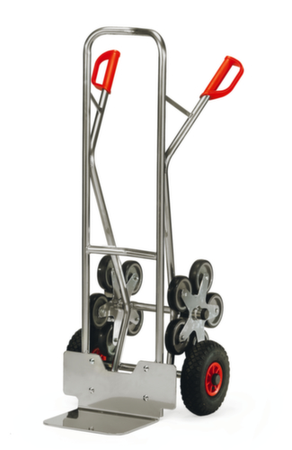 fetra 5-Stern-Treppenkarre aus Aluminium, Traglast 200 kg, Schaufelbreite 320 mm, Luft-Bereifung Standard 1 L