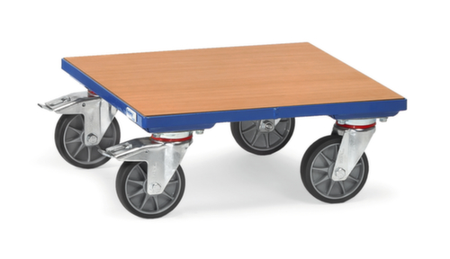 fetra Transportroller mit Holzladefläche, Traglast 400 kg, TPE-Bereifung Standard 2 L